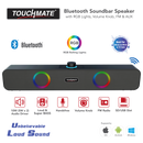 <b><i>TOUCHMATE</i></b> Bluetooth Soundbar Speaker with RGB Lights, Volume Knob, FM & AUX | Loud BASS | USB & SD Card Support