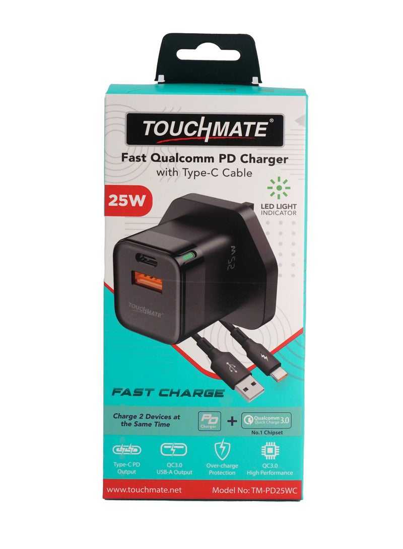 <i>TOUCHMATE</i> Fast Qualcomm PD Charger with Type-C Cable