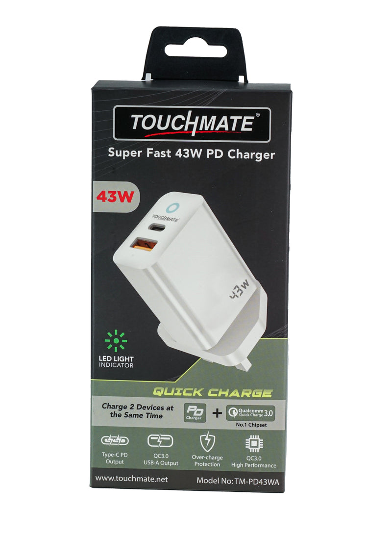 <i>TOUCHMATE</i> Super Fast 43W PD Charger