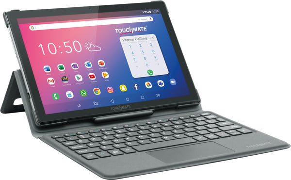 <i>TOUCHMATE</i> 10.1” Octa-Core 4G Calling Tablet with Keyboard Cover & Trackpad | 124GB Memory | 4GB RAM DDR 4