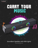 <b><i>TOUCHMATE</i></b> Bluetooth Soundbar Speaker with RGB Lights, Volume Knob, FM & AUX | Loud BASS | USB & SD Card Support