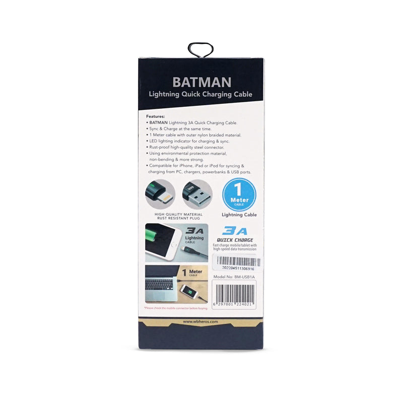 <i>BATMAN</i> Lightning Quick Charging Cable | SKU : BM-USB1A