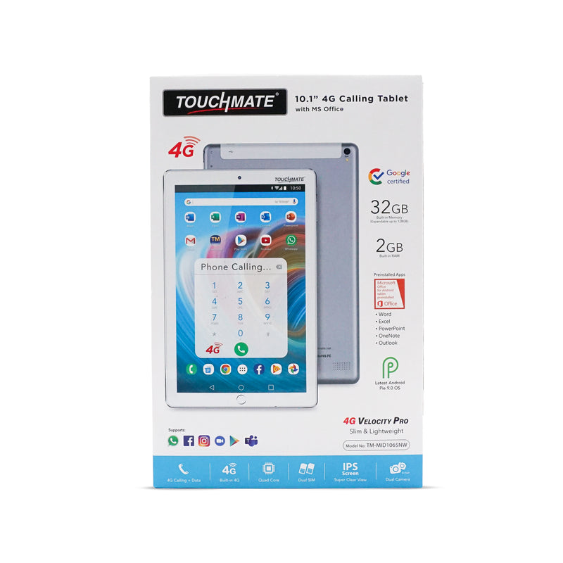 <i>TOUCHMATE</i> 10.1" 4G Calling Quad Core Tablet with MS Office | SKU :  TM-MID1065NW