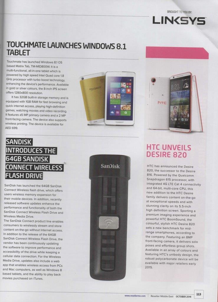 TOUCHMATE Launches Windows 8.1 Tablet in CPI Reseller Magazine