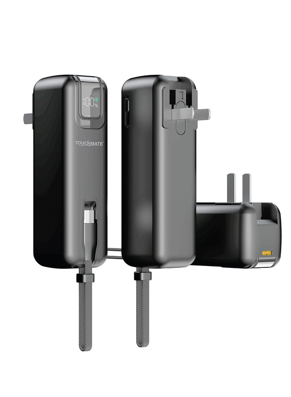 TOUCHMATE 2-in-1 Power Bank 5000mAh & Wall Charger – Charge Anytime, Anywhere