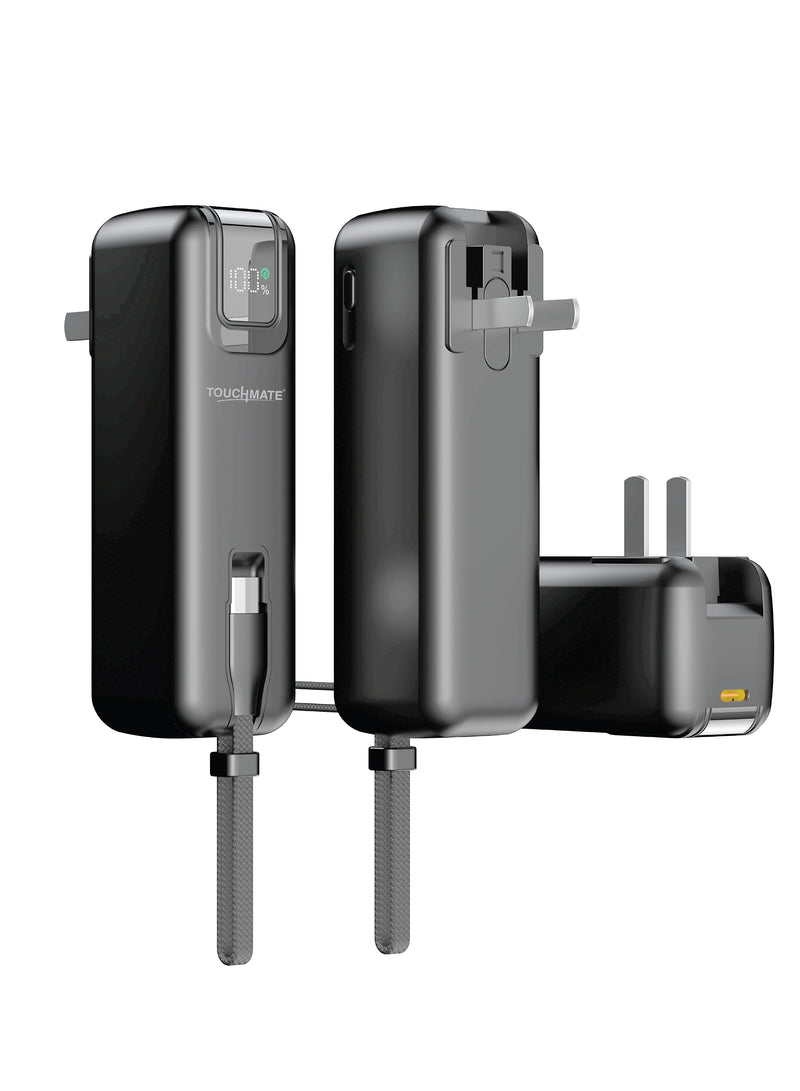TOUCHMATE 2-in-1 Power Bank 5000mAh & Wall Charger – Charge Anytime, Anywhere