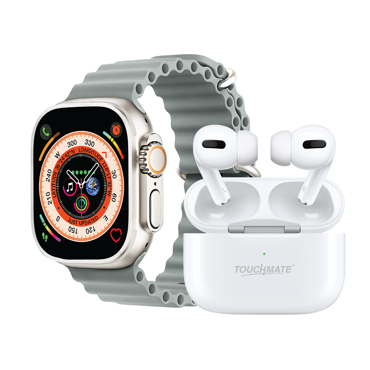 TOUCHMATE Calling Fitness Smartwatch with Wireless Earbuds