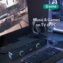 <b><i>TOUCHMATE</i></b> Bluetooth Soundbar Speaker with RGB Lights, Volume Knob, FM & AUX | Loud BASS | USB & SD Card Support