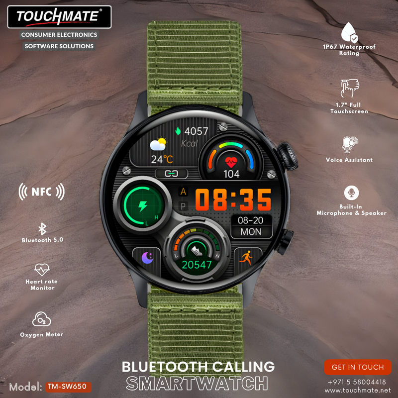 <i>TOUCHMATE</i> AMOLED Calling Fitness Smartwatch | TM-SW650