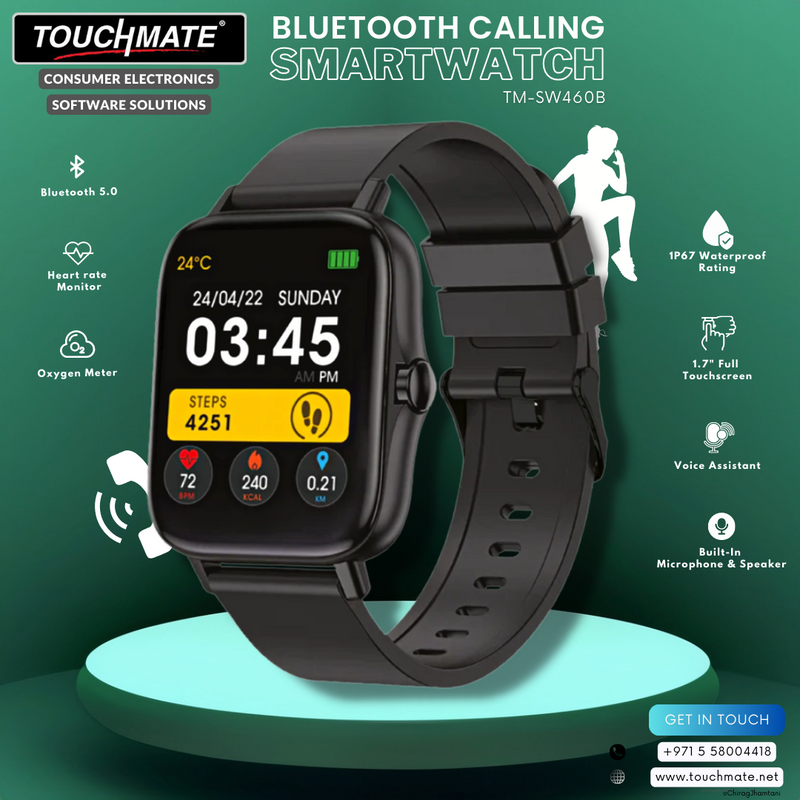 <i>TOUCHMATE</i> Calling Fitness Smartwatch | SKU : TM-SW460B