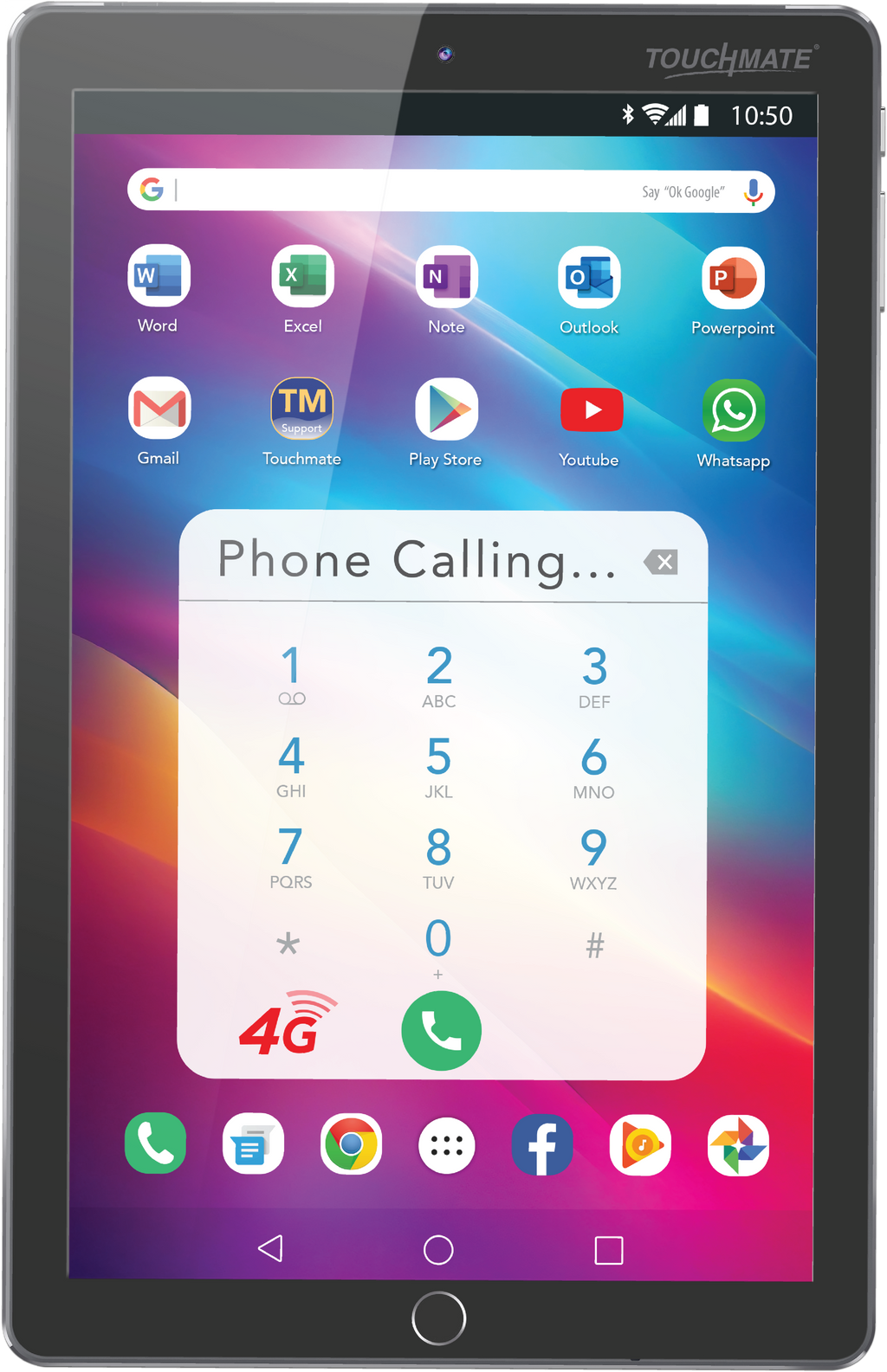 TOUCHMATE 10.1” 4G Calling Tablet with MS Office| 128GB Built-in Memor