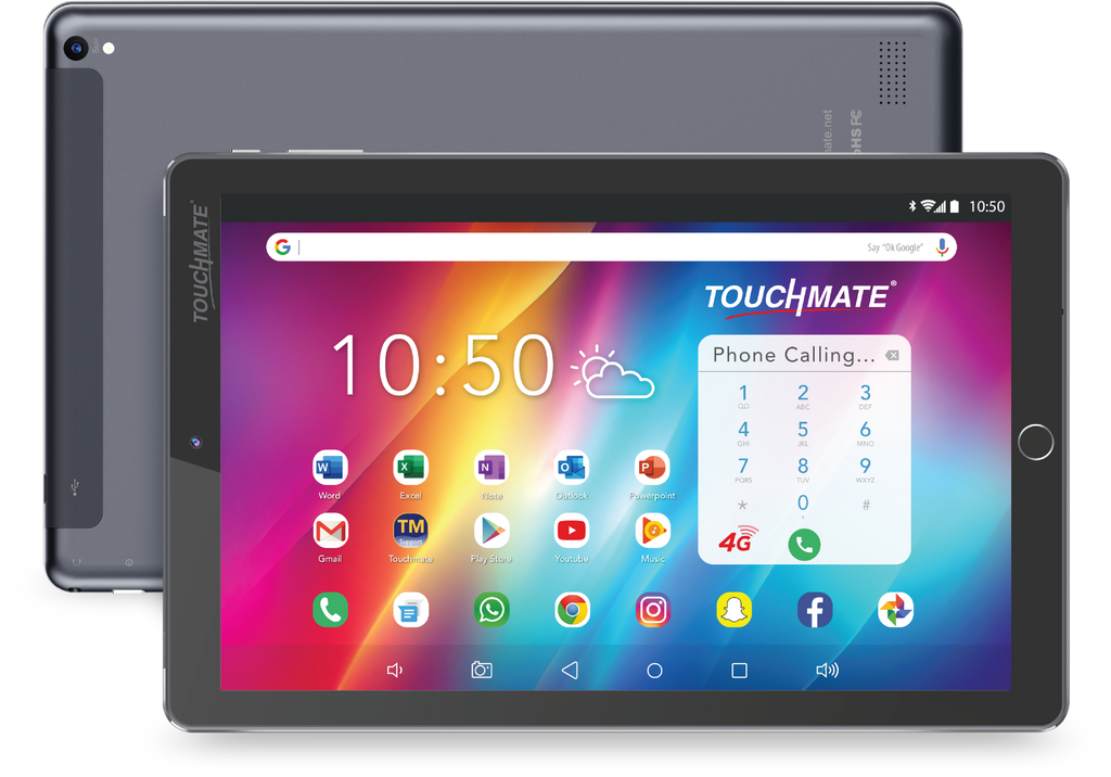 TOUCHMATE 10.1” 4G Calling Tablet with MS Office| 128GB Built-in Memor