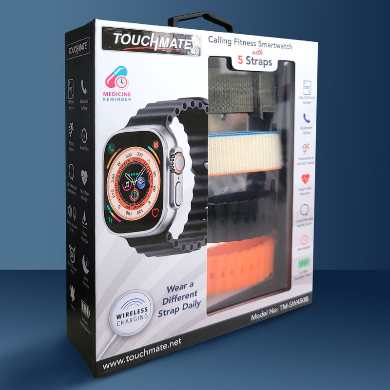<i>TOUCHMATE</i> Calling Fitness Smartwatch with 5 Straps