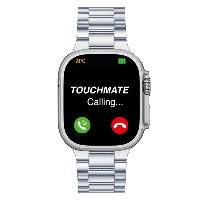 <i>TOUCHMATE</i> Metal Strap Fitness Smartwatch with Calling | Medicine Reminder | Activity Tracker