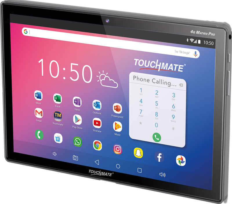<i>TOUCHMATE</i> 10.1” Octa-Core 4G Calling Tablet with Keyboard Cover & Trackpad | 124GB Memory | 4GB RAM DDR 4