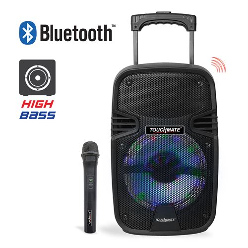 Karaoke Party Trolley Speaker with Wireless Mic, USB, SD, FM, LED & Bluetooth