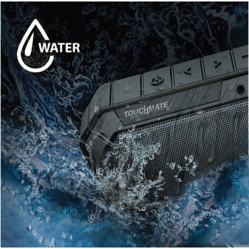 TOUCHMATE Waterproof Bluetooth Speaker, Shockproof & Rugged, Rechargeable With Built in MIC.