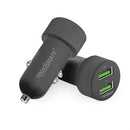 2 USB Port Car Charger with Type-C Cable