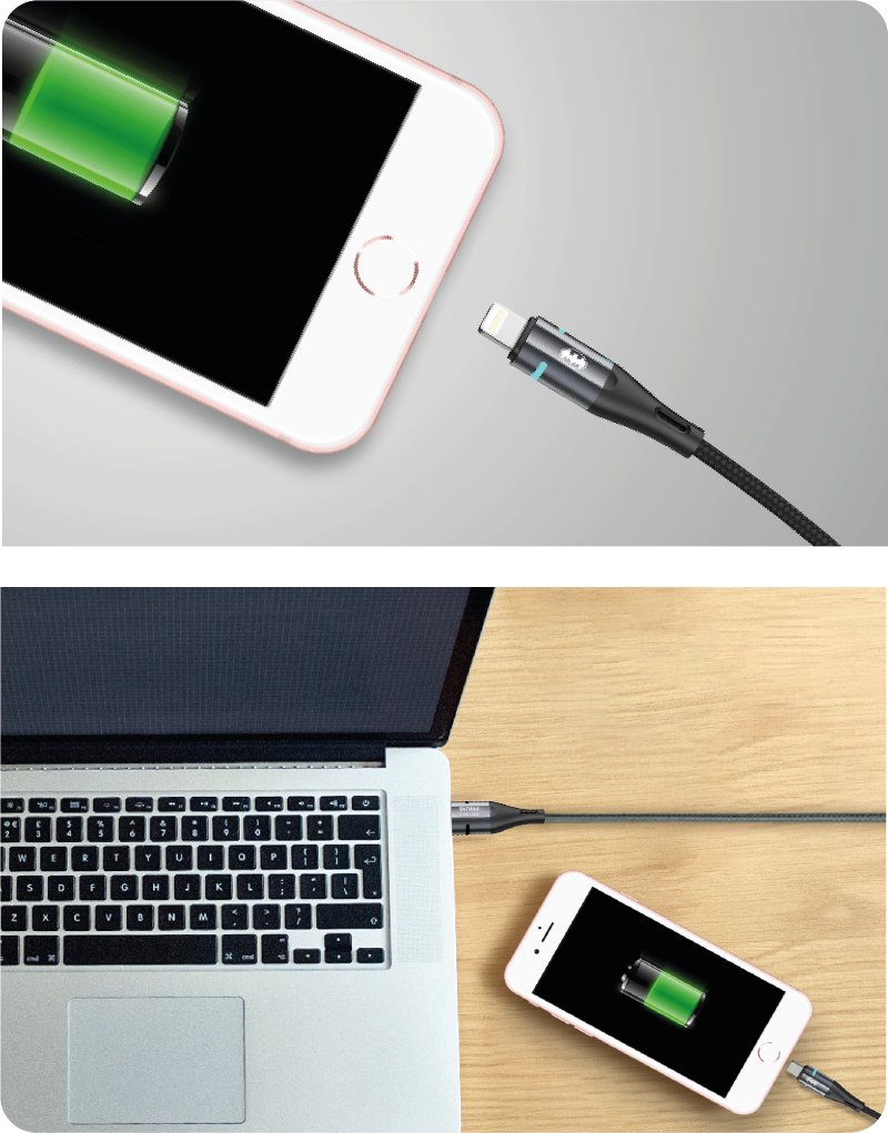 <i>BATMAN</i> 2 Meter Lightning Quick Charging Cable | SKU : BM-USB2A