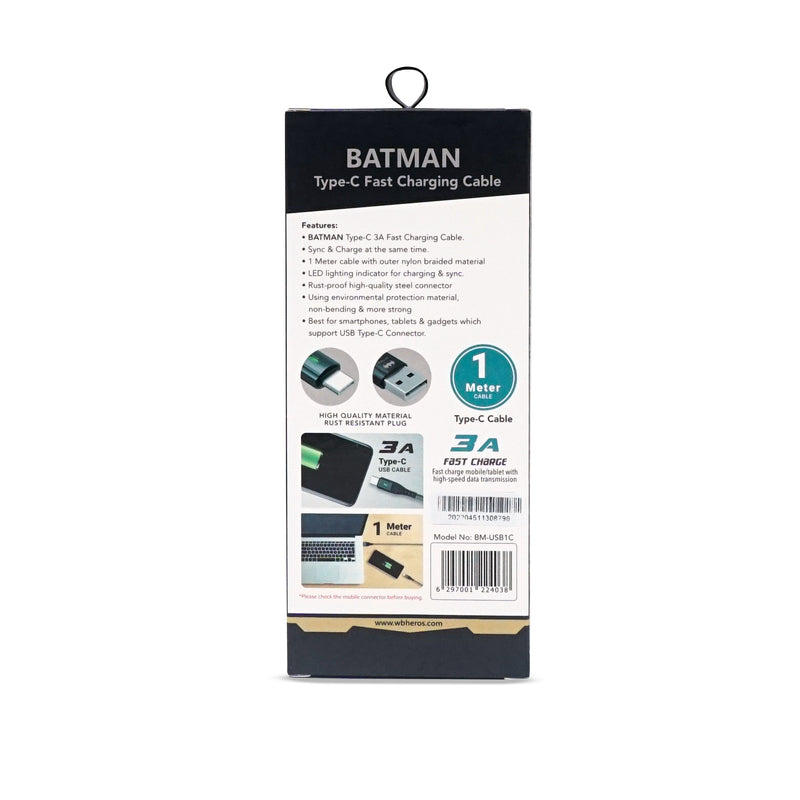<i>BATMAN</i> Type-C Fast Charging Cable | SKU : BM-USB1C