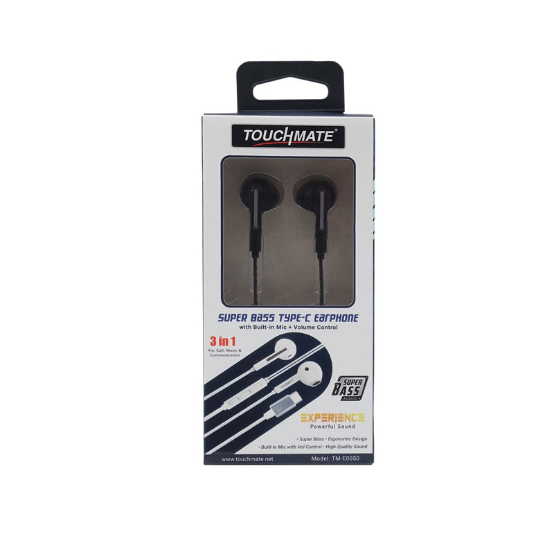 Stereo Earphone with Mic | TM-E0050 -  Black & White