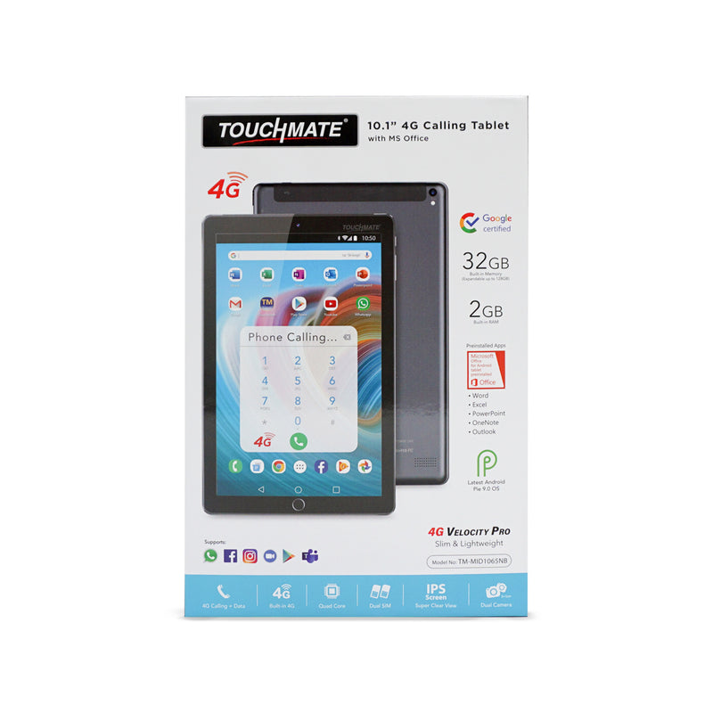 <i>TOUCHMATE</i> 10.1" 4G Calling quad-core Tablet with MS Office | SKU : TM-MID1065NB