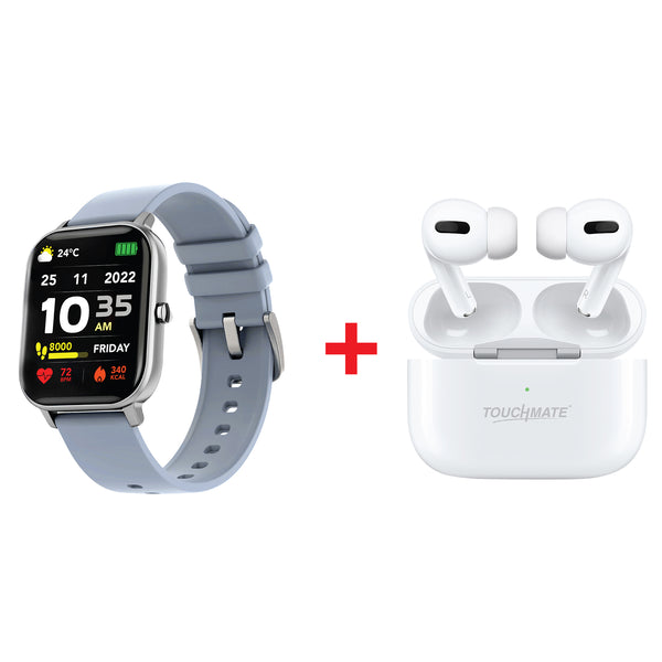 TOUCHMATE Fitness Smartwatch with Wireless Earbuds