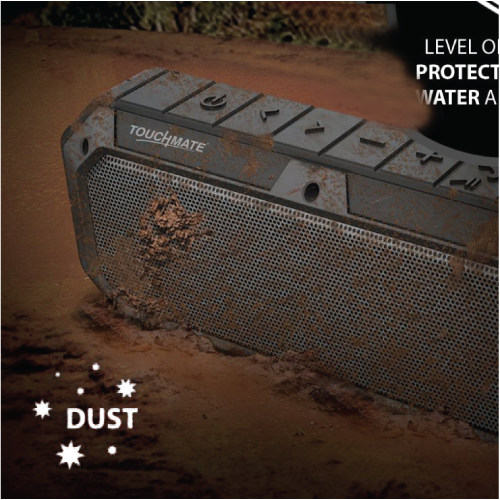 TOUCHMATE Waterproof Bluetooth Speaker, Shockproof & Rugged, Rechargeable With Built in MIC.