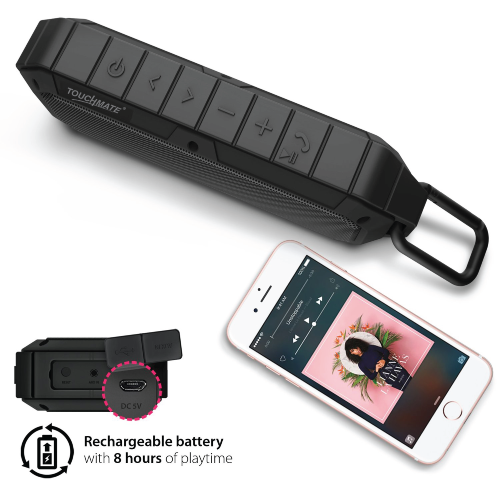 TOUCHMATE Waterproof Bluetooth Speaker, Shockproof & Rugged, Rechargeable With Built in MIC.