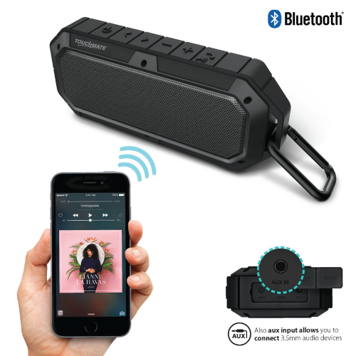 TOUCHMATE Waterproof Bluetooth Speaker, Shockproof & Rugged, Rechargeable With Built in MIC.
