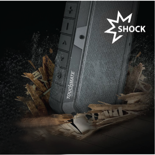 TOUCHMATE Waterproof Bluetooth Speaker, Shockproof & Rugged, Rechargeable With Built in MIC.